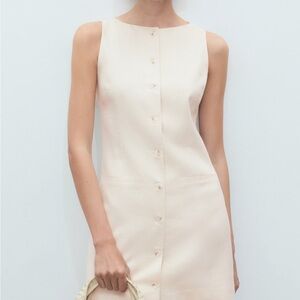 Mango Cream Mini Dress